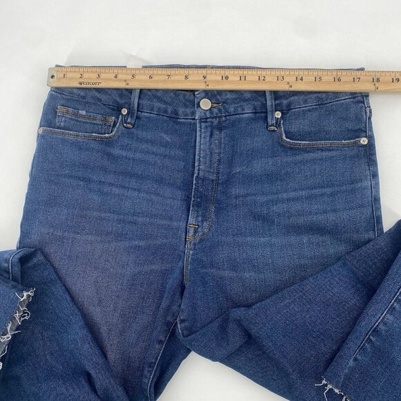 Good American Womens Size 14/32 Good Legs Straight Jeans Raw Hem GSTL67TNA 1288 - Picture 7 of 12
